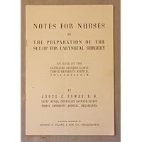Notes for Nurses on the Preparation of the Set-Up for Laryngeal Surgery