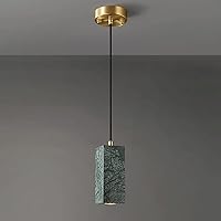 Dining Room Decoration Lighting Pendent Lamp, Retro Chinese Style Chandelier Copper Marble Light Fixture H65 Brass Hanging Pendant Lights Bedside Suspension Kitchen Island