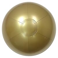 16-Inch Deflated Size Solid Gold Beach Ball - Inflatable to 12-Inches Diameter