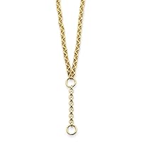 5.7mm 14k Hollow Gold Rolo Link Y drop Lariat Necklace 20 Inch Jewelry Gifts for Women