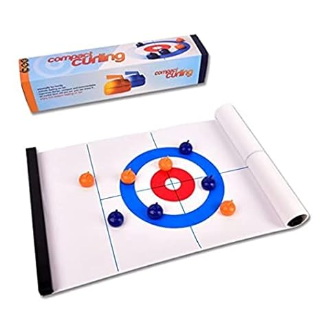 Tabletop Curling Game-Compact Curling Board Game,Mini Table Games for Family, School, Office or Travel Play