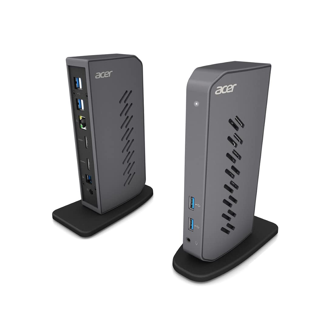 Acer U301 USB 3.0 Dock for Windows | 2 x HDMI ports | 2 USB 3.1 Gen 1 ports | 4 USB 2.0 Ports | Gigabit Ethernet | Requires One USB 3.1 Type A or USB 3.1 Type-C on Computer | Gray