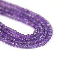 LOVEKUSH LKBEADS Amethyst Micro Faceted Rondelles 20 African Royal Purple Semi Precious Gemstones Code-HIGH-66884