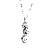 925 Sterling Silver Seahorse Pendant With 22