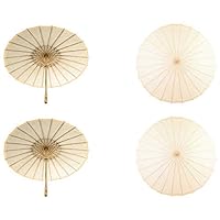 Koyal Wholesale 32-Inch Peach Paper Parasol In Bulk 48-Pack Oriental Umbrella for Wedding, Party Favors, Summer Shade