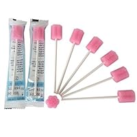 Dental Disposable Oral Care Sponge Swab Tooth Cleaning Mouth Swabs for Oral Clinic Cleaning Use Pink (50Pcs)