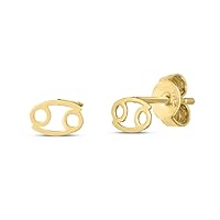 14k Yellow Gold Cancer Stud Earrings With Push Back Clasp Jewelry Gifts for Women