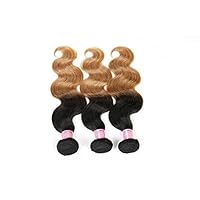 Brazilian Ombre Virgin Hair Body Wave Weft 3 Bundles 300g 1B/27 Two Tone Color Hair Extensions 100% Unprocessed Human Hair 18inch 18inch 18inch
