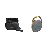 JBL Tune 230NC TWS True Wireless in-Ear Noise Cancelling Headphones - Black & Clip 4 - Portable Mini Bluetooth Speaker, IP67 Waterproof and dustproof, 10 Hours of Playtime (Gray)