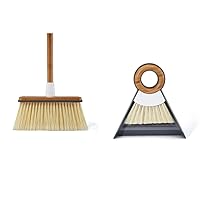 Full Circle Sweep Home Cleaning Broom and Brush Set with Tiny Team Mini Dustpan
