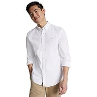 TOMMY HILFIGER Men's Signature Long Sleeve Casual Button Down Shirt in Regular Fit 2024 Collection
