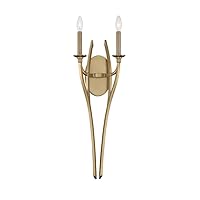 Minka Lavery 1092-740 Covent Park Torchiere Candle Wall Sconce, 2-Light 120 Total Watts, Brushed Honey Gold, 28