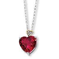 Crimson Red Topaz Heart Necklace
