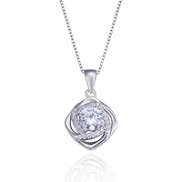 Moissanite Fancy Wedding Pendant Solid 14K White Gold/925 Sterling Silver Round Cut 1.50 CT - for Timeless Glamour