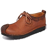 Men's Genuine Leather Loafers Slip-On Casual Walking Shoes Comfortable Outdoor Driving Shoes