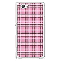 Second Skin MSOJ1C-PCCL-201-Y103 Country Tartan Check Pink x Brown (Clear) / for Xperia J1 Compact D5788/MVNO Smartphone (SIM Free Device)