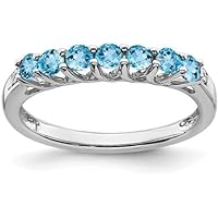 RKGEMSS Blue Topaz December Birthstone Ring, 925 Sterling Silver Ring, Multi Blue Topaz Stone Ring, Women's Ring, Boho Ring, Statement Rings, Gift for Her