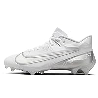 Nike Vapor Edge Elite 360 2 Men's Football Cleats (DA5457-101,White/Metallic Silver-Pure Platinum) Size 10.5