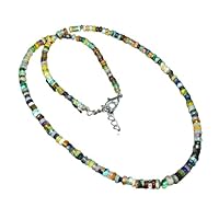 Handmade 925 Silver Natural Multi Color Ethiopian Fire Opal Beads Gemstone necklace Gift Jewelry