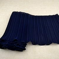 Lace Crafts - 3 Yard/Lot White lace Plait Pleated Chiffon Ruffled Hem 11-32cm Garment Skirt lace Fabric Accessories. - (Color: Navy Blue 17cm)