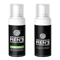 Skin Elements Intimate Wash for Men Gift Set with Tea Tree Oil and Menthol | pH Balanced Foaming Hygiene Washes | Prevents Itching, Irritation & Bad Odor (2 x 4.05 fl. oz.)