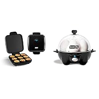 Sous Vide Style Family Size Egg Bite Maker & Paleo Friendly (9 Servings), Black & Rapid Egg Cooker: 6 Egg Capacity Electric Egg Cooker for Hard Boiled Eggs, Poached Eggs