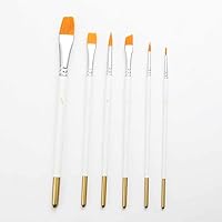 CHCDP Drawing Art Watercolor Paint Pen Multi-Function White Nylon Hair Painting Art 6Pcs/Set Paint Brushes Supplies Wooden Handle