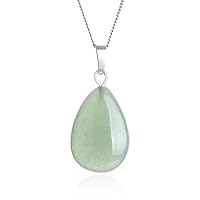 1pcs Adabele Genuine Sterling Silver Gemstone Pendant Necklace 18 inch Natural Healing Crystal Chakras Stone Hypoallergenic Nickel Free Fine Women Jewelry