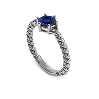 Choose Your Color 925 Sterling Silver Gemstone Antique Ring Art Deco Solitaire Bride Engagement Ring for Women Birthstone Fashion Jewelry in Size:4,5,6,7,8,9,10,11,12