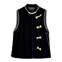 Women's Handmade Button Stand Collar Waistcoat Dress Vest 44