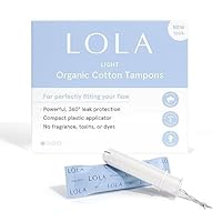 Organic Cotton Tampons, 60 Count - Light Tampons, Period Feminine Hygiene Products, HSA FSA Approved Products Feminine Care