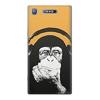 R2324 Funny Monkey with Headphone Pop Music Case Cover for Sony Xperia XZ1
