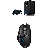 Logitech G980-001300 Floor Standing Speakers, Bluetooth Black & Logitech G502 Wireless 11-Button Gaming Mouse, Black
