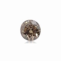 GIA Certified Natural Fancy Dark Yellowish Brown (1pc) Loose Diamond - 0.51 Cts - 4.54-4.87x3.10 mm I2 Clarity Round Modified Brilliant