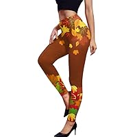 Spadehill Thanksgiving Women Graphic Leggings Funny Stretchy Pants
