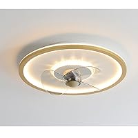 Chandelieres Intelligent Remote Control Home Bedroom Fan Ceiling Light New Simple and Warm Ultra-Thin Ceiling Light with Fans Home with Fan Chandelier Interesting Life/Gold