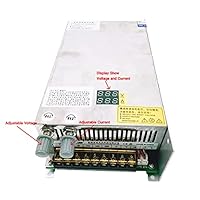 Digital Display Adjustable Voltage Converter 480W 1000W Transformer, AC110V/220V to DC 12/24/36/48/60/80/120/220V Switching Power Supply (1000W, 0-36V)