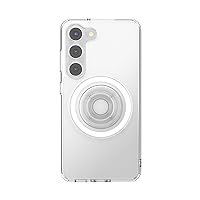 PopSockets Samsung Galaxy S23 Case with Magnetic Round Phone Grip Compatible with MagSafe, Phone Case for Galaxy S23 - Clear