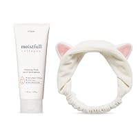 Moistfull Collagen Cleansing Foam 150ml + Etti Hair Band Set | Moist and bouncy bubble foam cleanser and Lovely Tool To Keep Away Your Hair