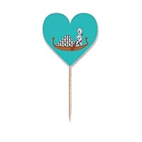 panama wooden boat football boat Toothpick Flags Heart Lable Cupcake Picks