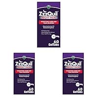 ZzzQuil Night Pain GelTabs, Nighttime Pain Relief, Sleep Aid Tablets, Diphenhydramine HCl and Acetaminophen, No.1 Sleep Aid Brand, Max Strength Pain Reliever, 60 GelTabs (Pack of 3)