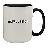 Salty Lil' Beach - 15oz Ceramic Colored Inside & Handle Coffee Mug, Black