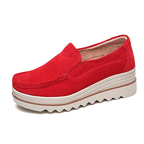 Mua Ruiatoo Women's Leather Platform Slip on Loafers Comfort Moccasins Low  Top Casual Shoes trên Amazon Mỹ chính hãng 2023 | Giaonhan247