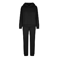 2023 Fall Thicken Sweatsuit 2Pcs Set Women Oversized Hoodie Pullover Sweatshirt Jogger Sweatpants Solid Tracksuits
