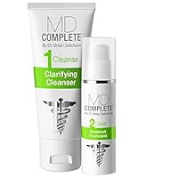 MD Complete Acne Clearing Duo Step 1 Salicylic Acid 2.0% Cleanser 3.0 fl oz + Step 2 Benzoyl Peroxide 4.5% Breakout Treatment 1.0 fl oz |60 Day Supply