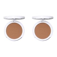 e.l.f. Camo Powder Foundation, Lightweight, Primer-Infused Buildable & Long-Lasting Medium-to-Full Coverage Foundation, Medium 375 N (Pack of 2)
