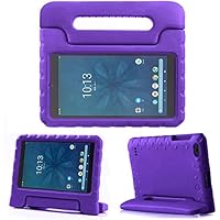 Kid Friendly Case Compatible for LG G Pad 5 10.1 inch 2019 T600 T605 Shockproof Ultra Light Weight Convertible Handle Stand Cover (Purple)