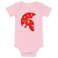 Chinese Flag with Stars on a red This We'll Defend Epic Solider Strength Warrior Baby Short Sleeve one Piece