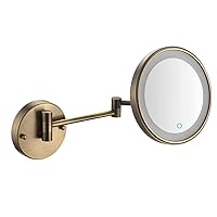 Wall Mount Vanity Makeup Mirrors Double Sided Mirror Touch Switch Magnifying Bathroom Shaving Adjustable Arms Cosmetic Mirror (Color : 261m) (261a)