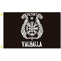 12X18 VICTORY OR VALHALLA (DEATH) VIKING COMPASS SYMBOL BOAT CAR FLAG 100D